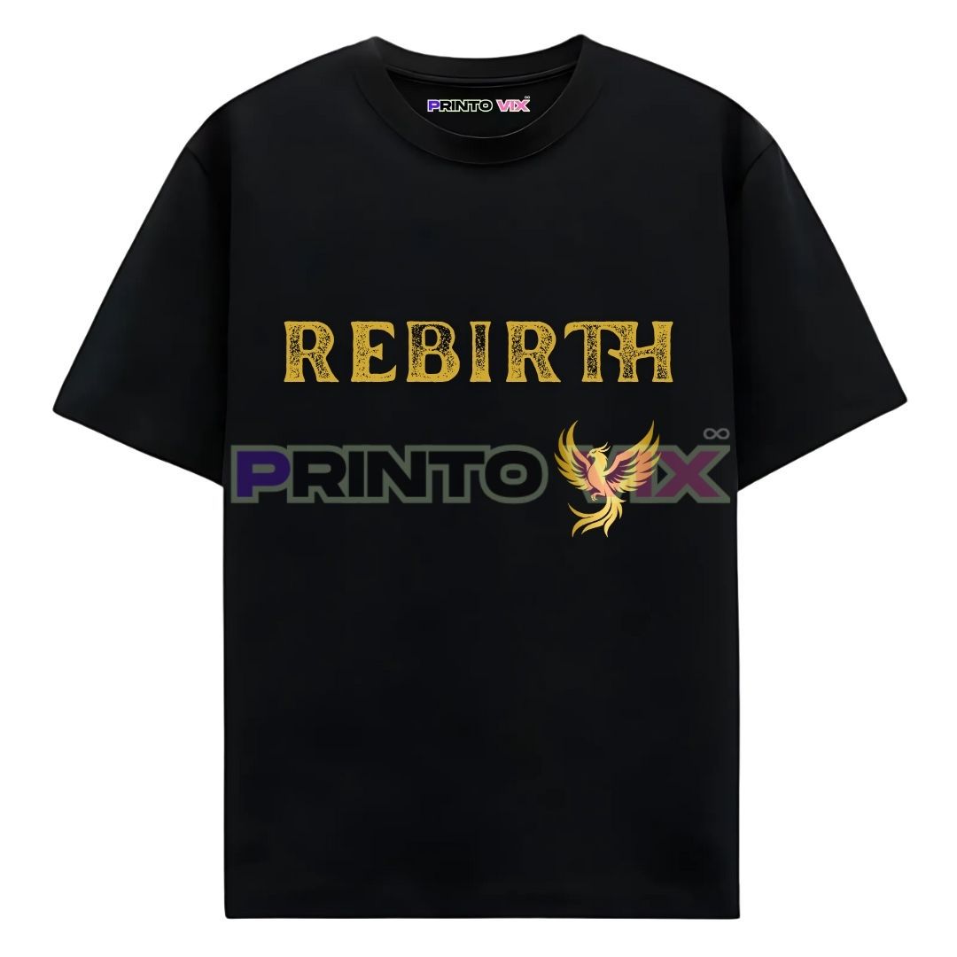 32 - PrintoVix Black t-shirt with the golden Phoenix graphics, www.Printovix.com