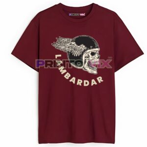 black t-shirt with skull and lambardar text, www.Printovix.com