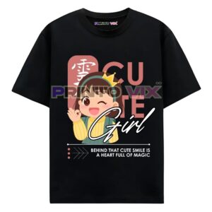 black t-shirt with graphics and cute text, www.Printovix.com